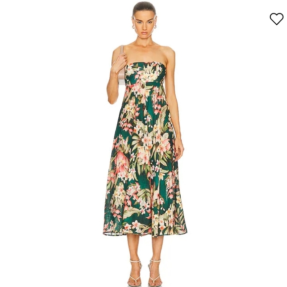 Zimmermann Lexi Bandeau linen midi dress nwt size 2 petite - Picture 2 of 13